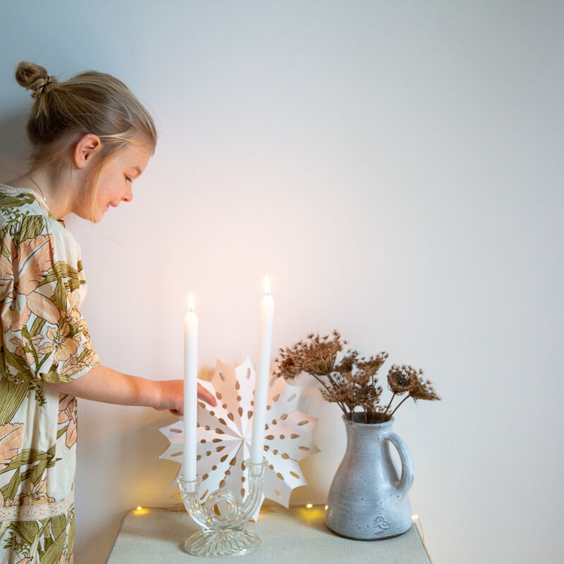 Transparent glass candle holder