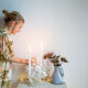 Transparent glass candle holder