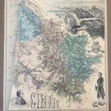 Engraving of ancient region "la gironde"