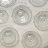 19-piece set of plates and dessert plates in bubbled glass