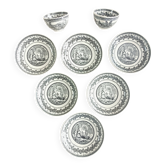 Lot de 6 coupelles et 2 tasses Cappellemans, Jemmapes