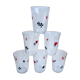 Set of 6 water glasses card games 70s
