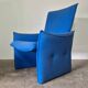 Space age design lounge chair in blue fabric, Netherlands 1960s
