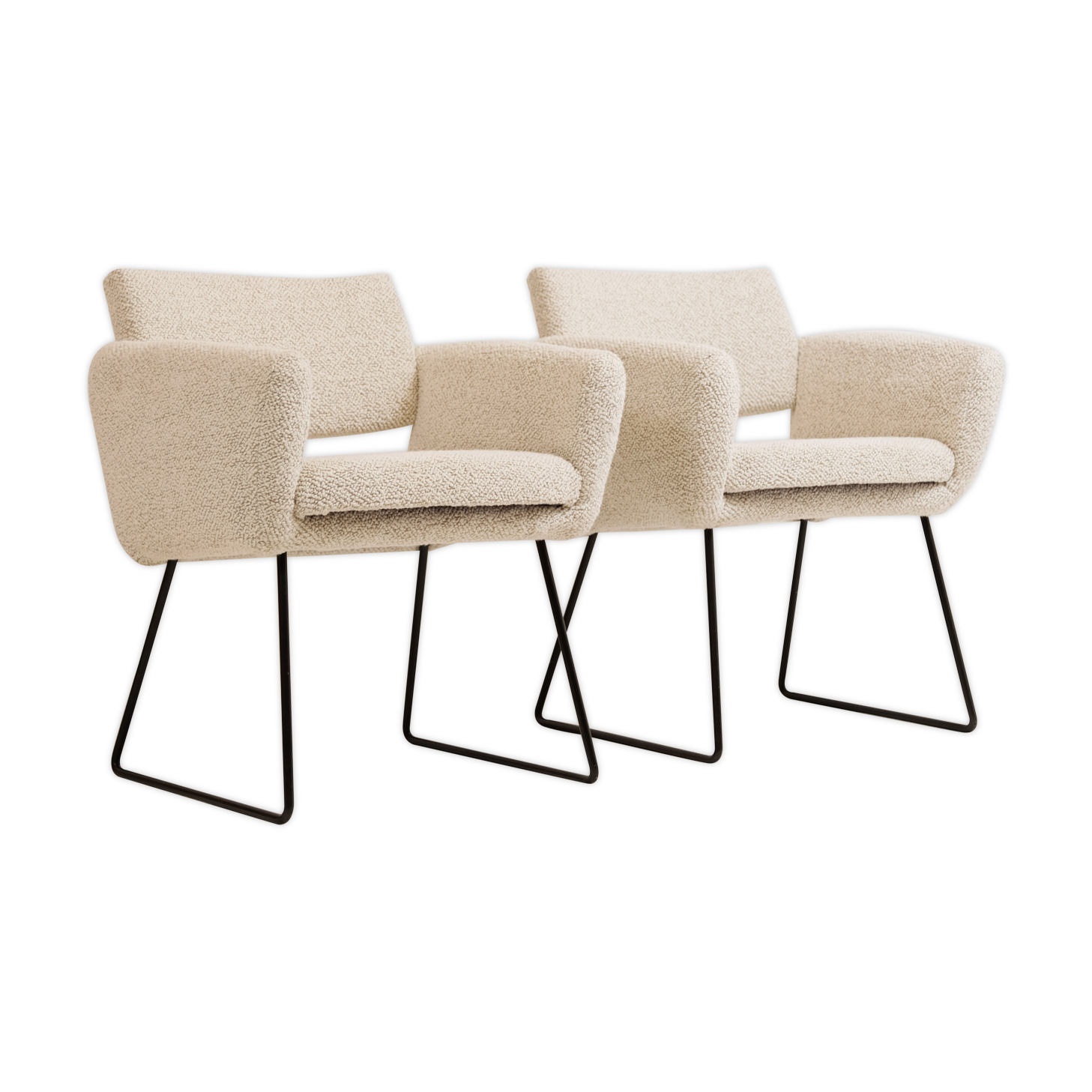 Pair of armchairs 763 by Joseph André Motte for Steiner 1950