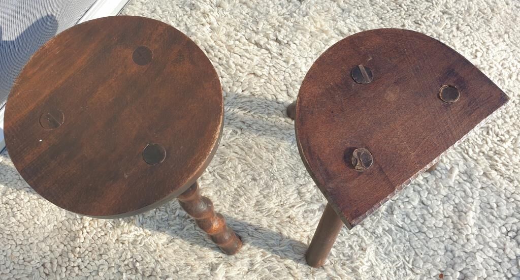 Set 2 nature deco milking stools