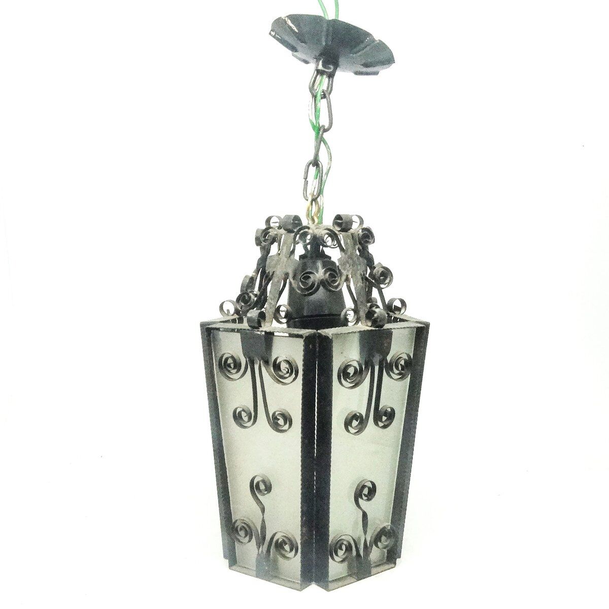 Lampe à pendentif brutaliste, Pologne, années 1970