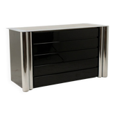 Sergio Mazza, pour Cinova. Commode en bois laqué noir. Vers 1970.