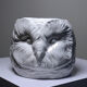 Large owl head cache-pot in vintage Italian white faience.