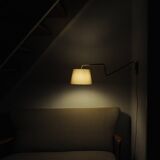 Danish Brass Swing Arm Wall Lamp, 1950s