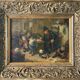 Tableau "Le maître d'école" copie ancienne du louvre de Mahudez cf. Van Ostade