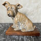 Terracotta dog signed R. Pollin