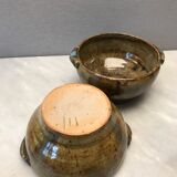 Vintage enamelled sandstone bowls