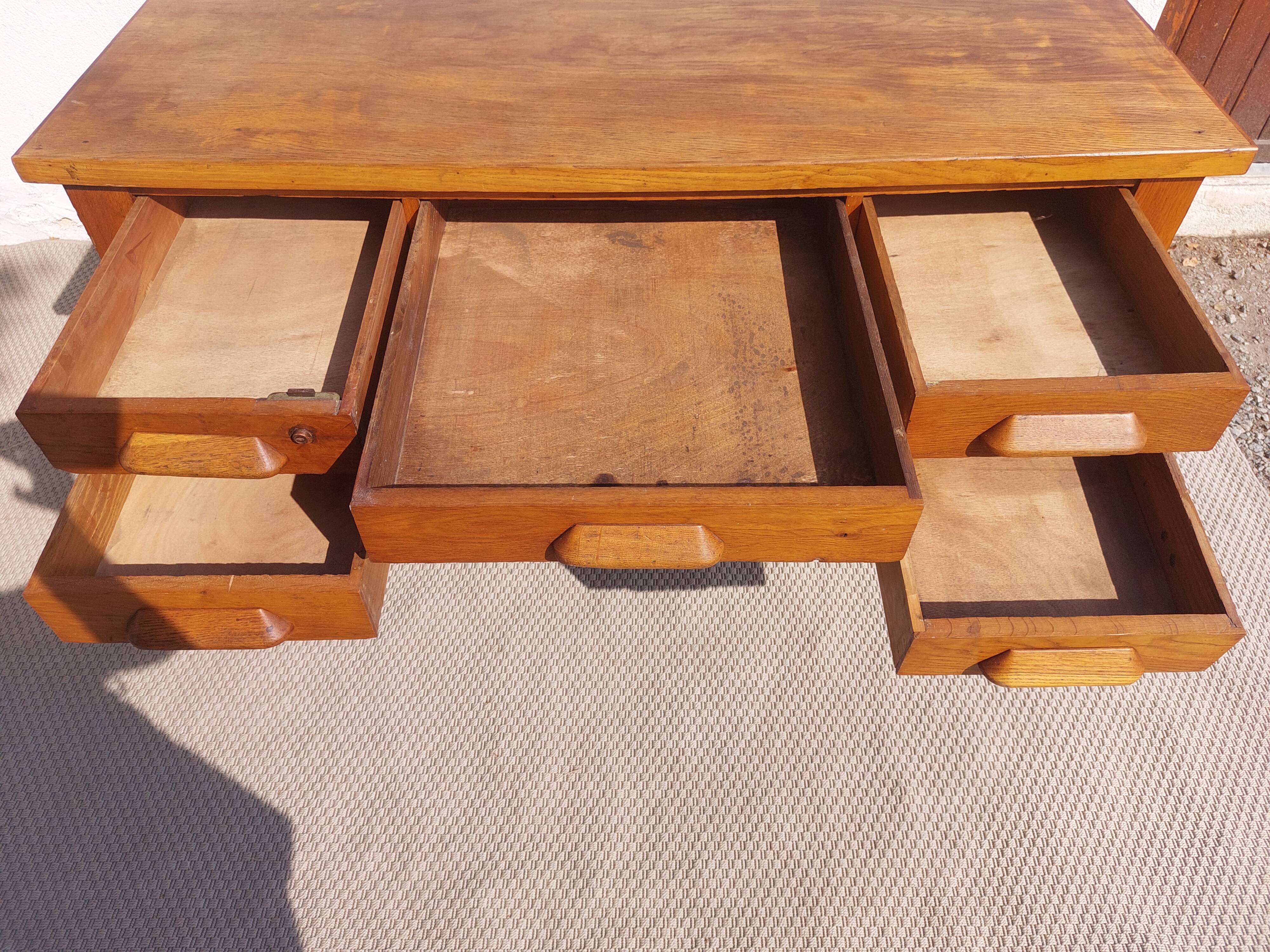 bureau en bois massif, vintage, bohème