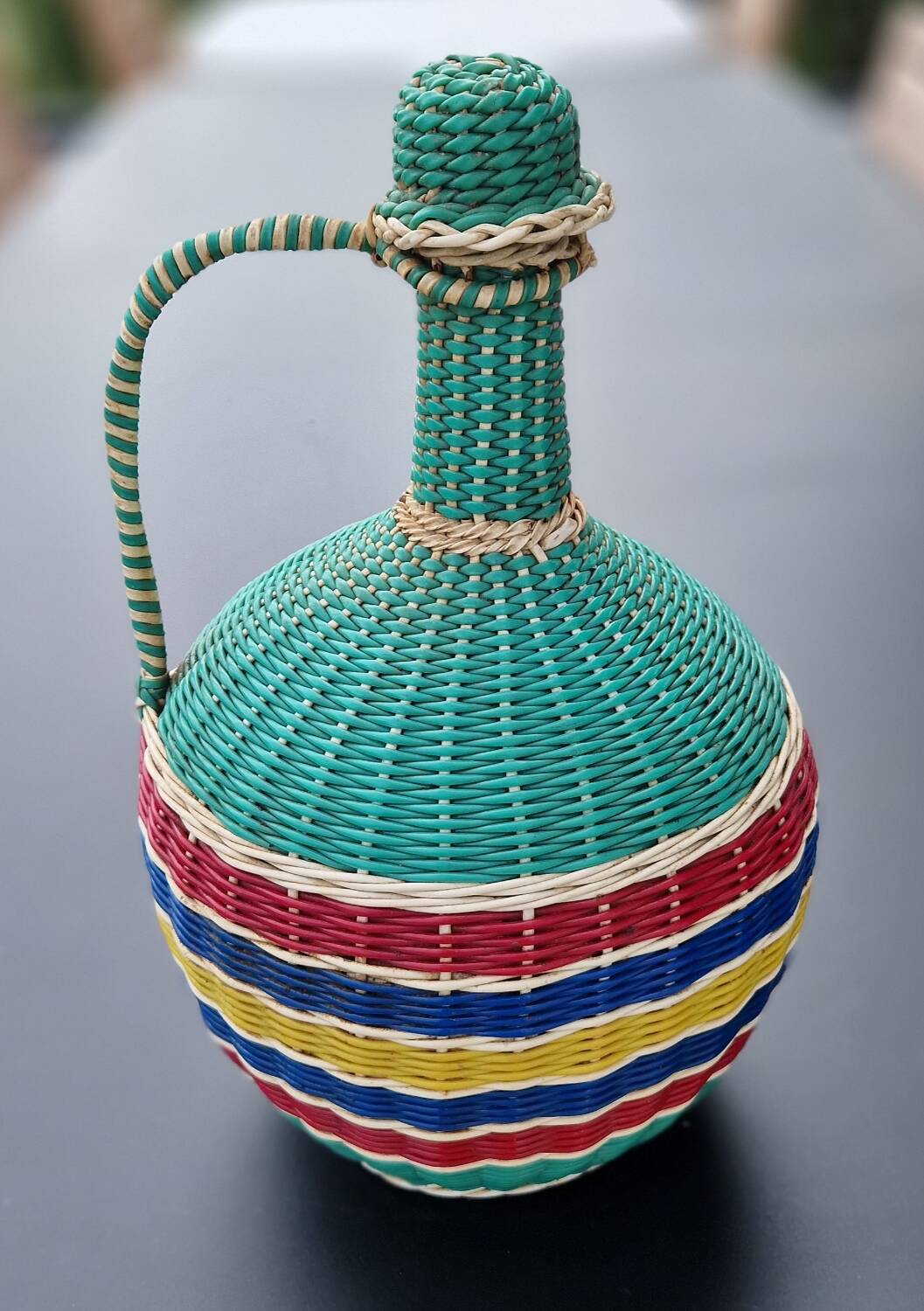 Large braided scoubidou bottle 1960