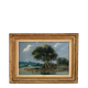 Old painting: Landscape by the water - Oil on panel