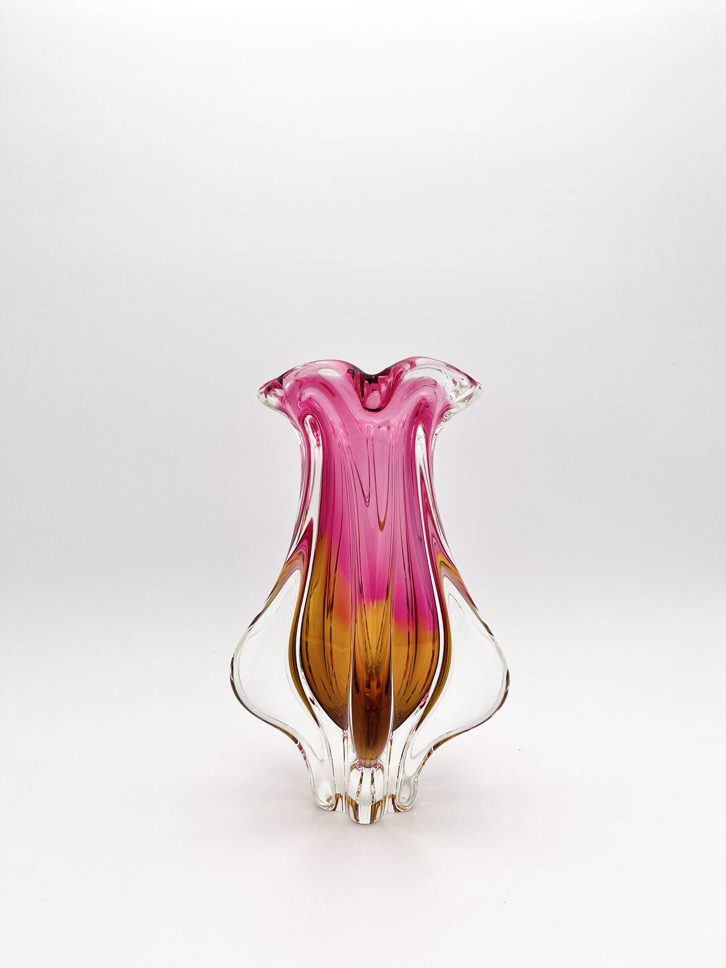 Organic Vase - Sommerso - Josef Hospodka - Bohemian Crystal - Circa 60