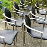 Set of 7 Belgo Chrom chairs from the 80s
