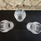 Set of 3 cut glasses - Longchamp style, Cristallerie d'Ar