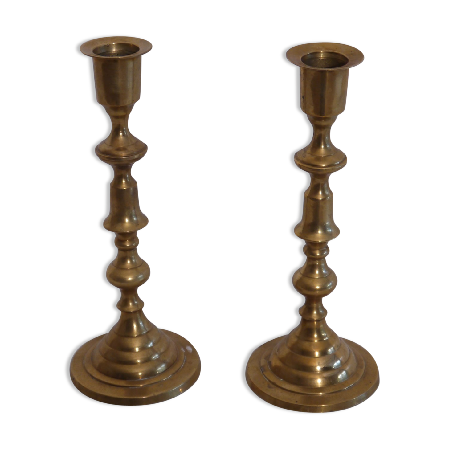 Pair of swedish candleholders brass 1960