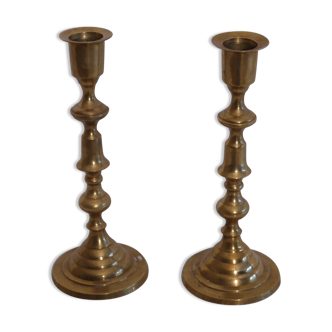 Pair of swedish candleholders brass 1960