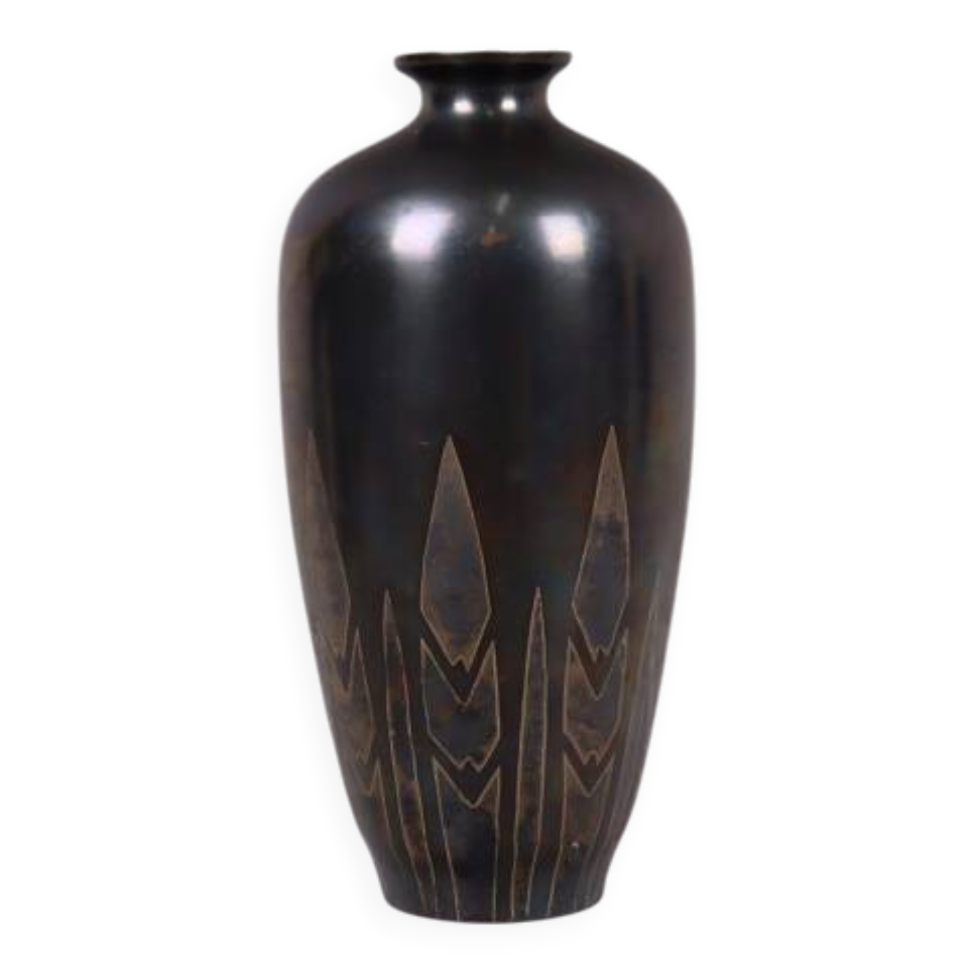 Art Deco brassware vase