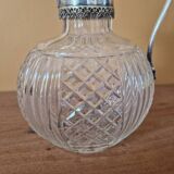 Cut crystal carafe and silver-plated metal