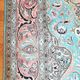 Silk cashmere rug pastel tones floral patterns India Kashmir vintage 181 cm x 286 cm