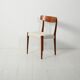 Ensemble de six chaises de salle à manger en teck scandinave, années 1960.