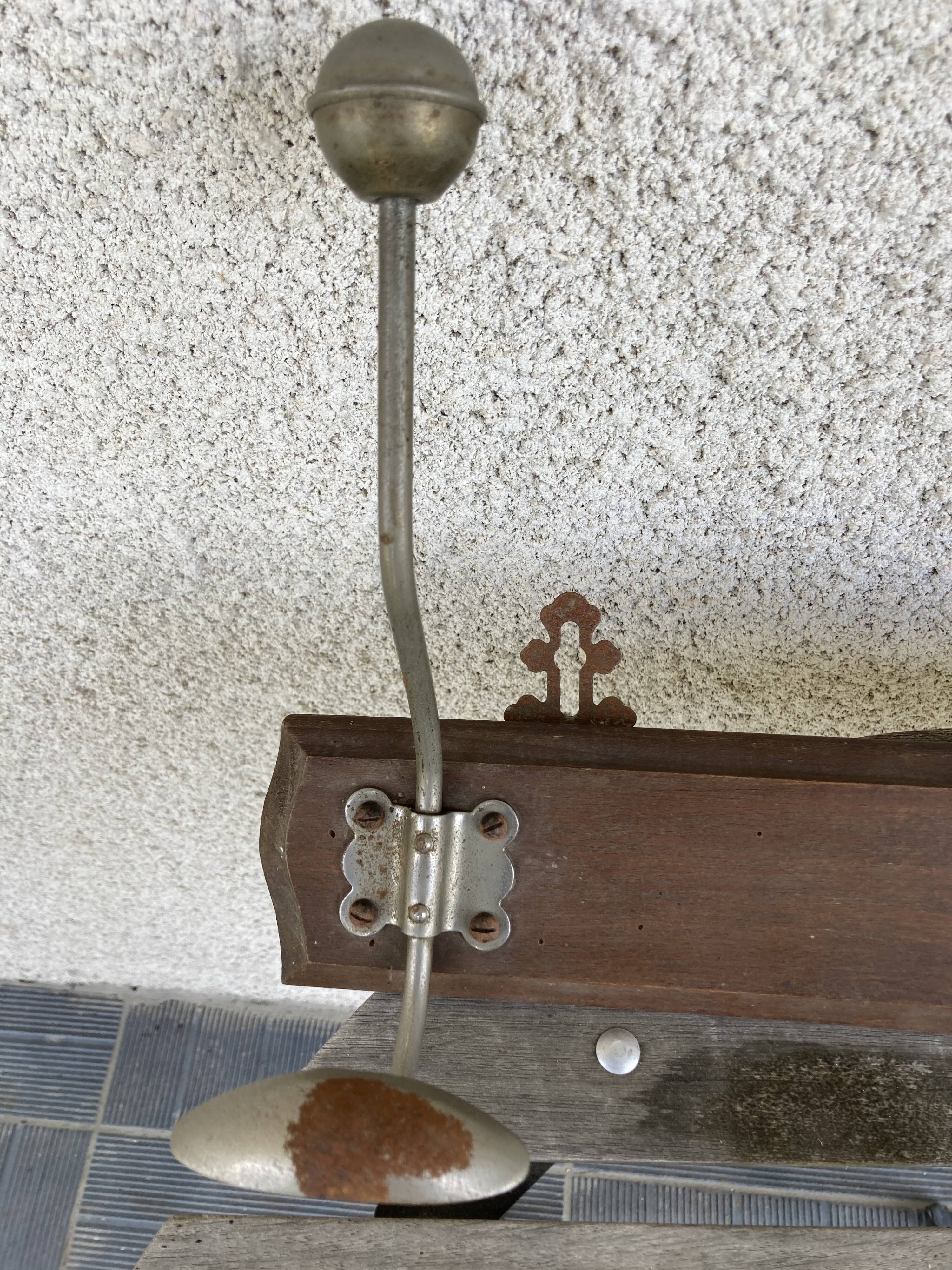 Patère wood and iron