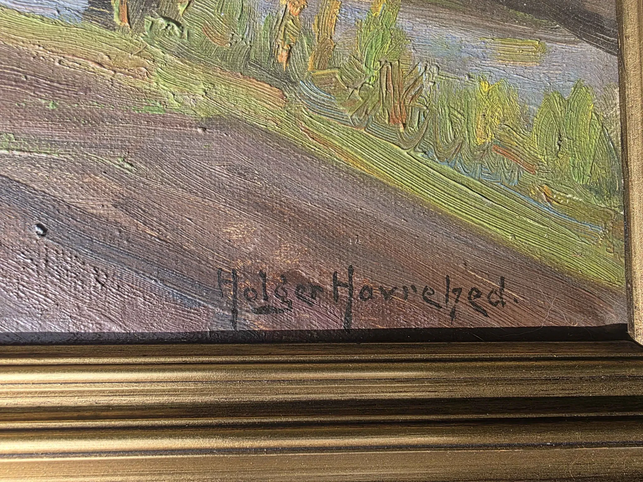 Vintage Impressionist Landscape Oil Painting by Holger Havrehed