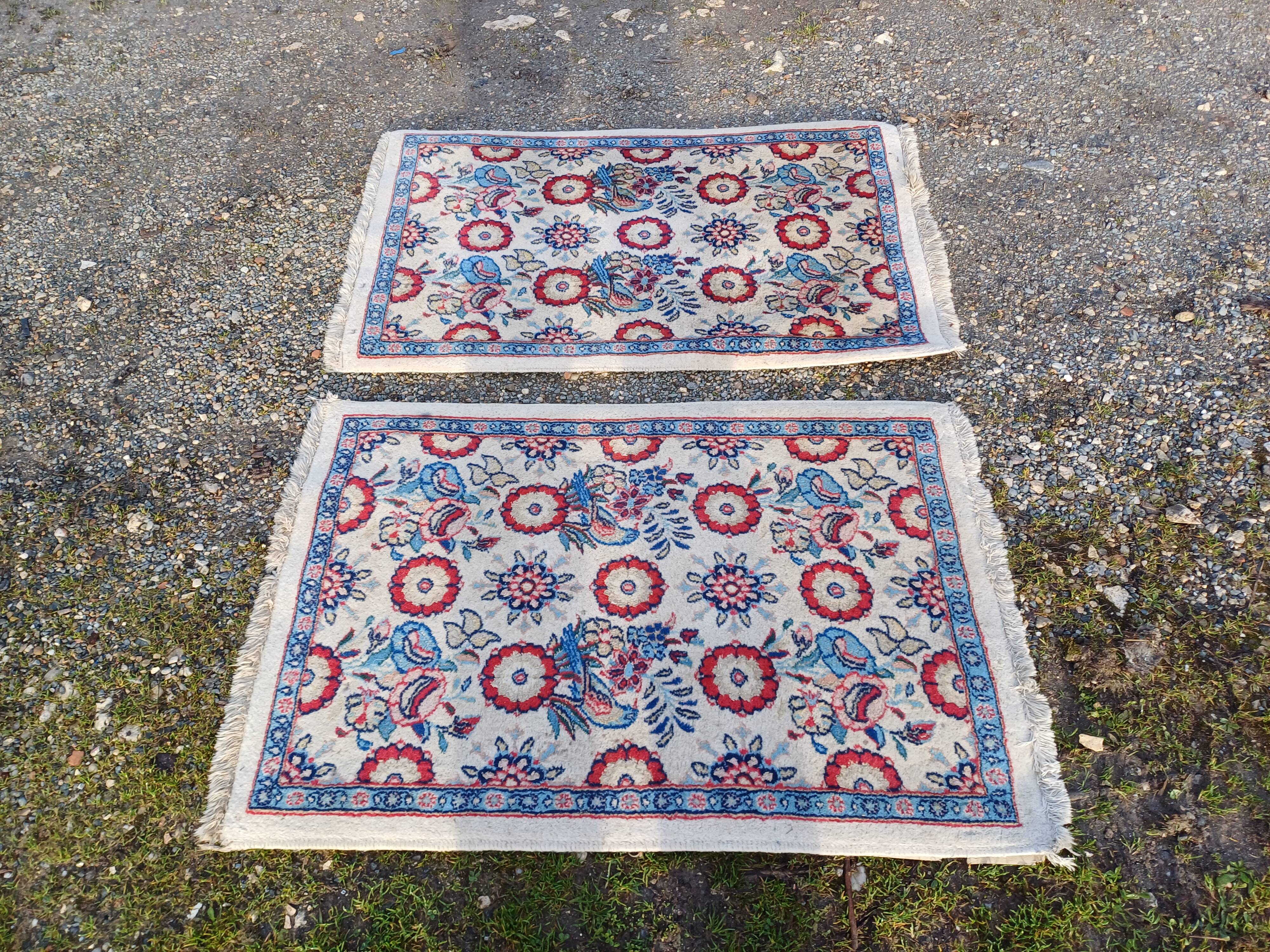 Pair of Persian Afir wool rugs hand knotted