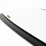 Large Mid Century wall mirror with extraordinary black glass frame