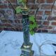 Column lamp base in Corinthian style in Napoleon III green marble.