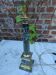 Column lamp base in Corinthian style in Napoleon III green marble.