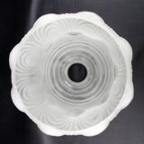 Art deco, vintage frosted white glass globe, swirl design light shade