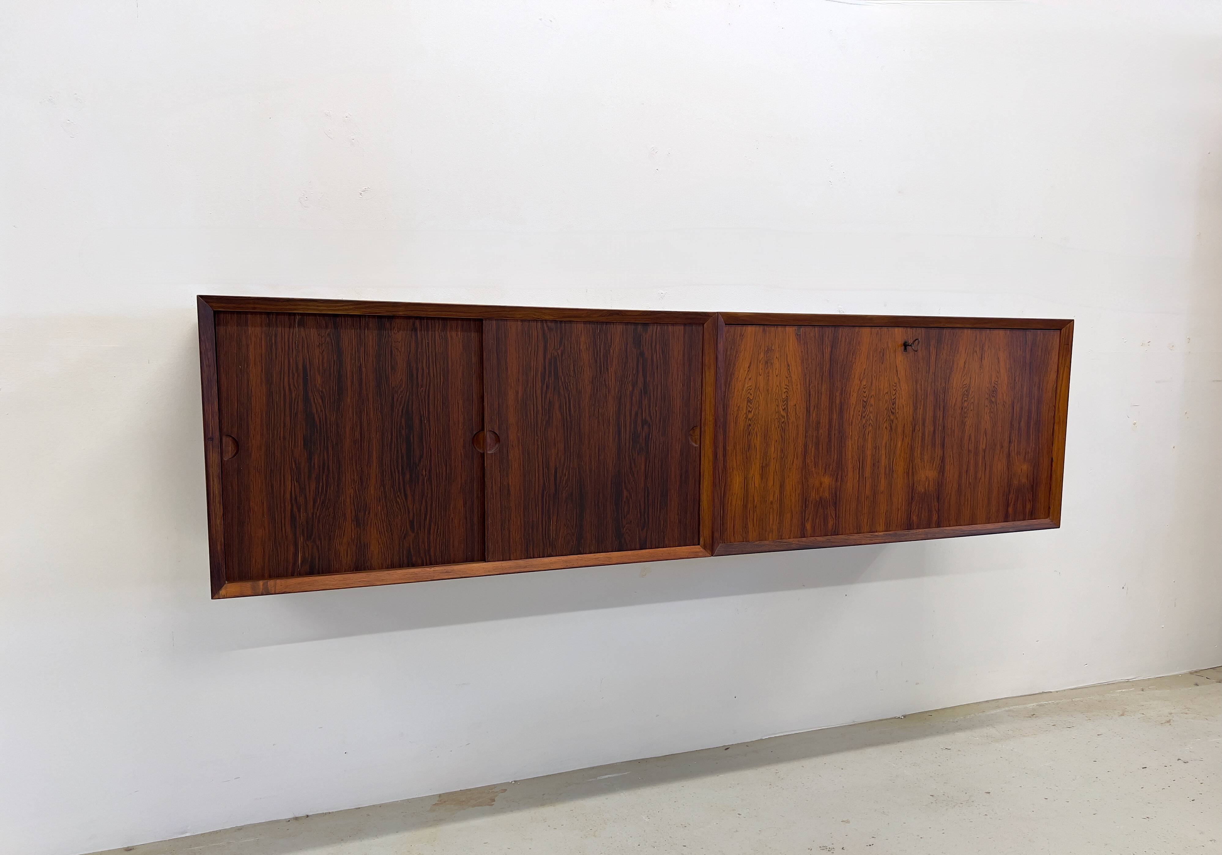 Poul Cadovius Royal System Rosewood Wall Mounted Sideboard 5