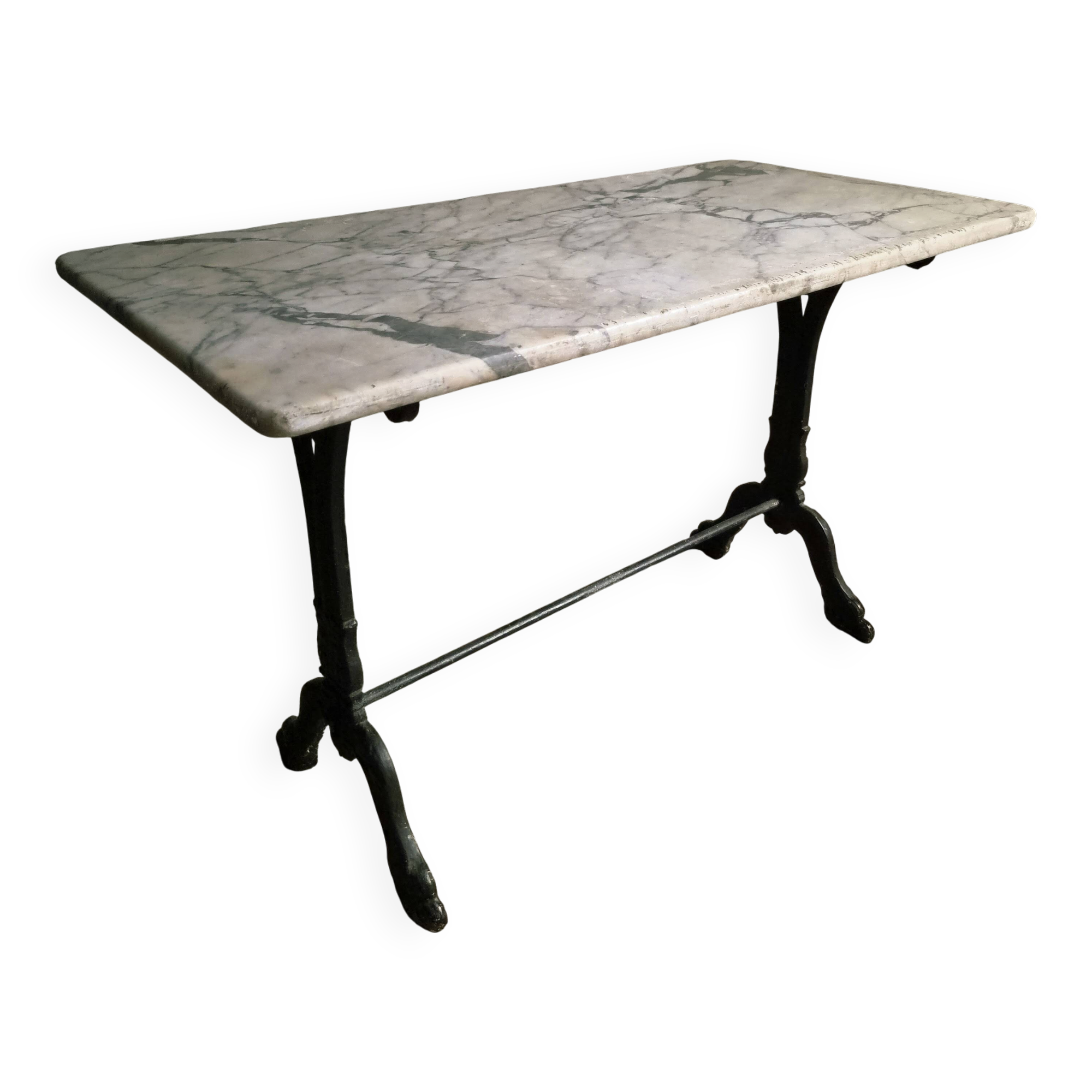 French bistro table made of marble with a cast iron base, 1920s–1930s.