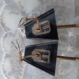Paire d'appliques plastique laiton