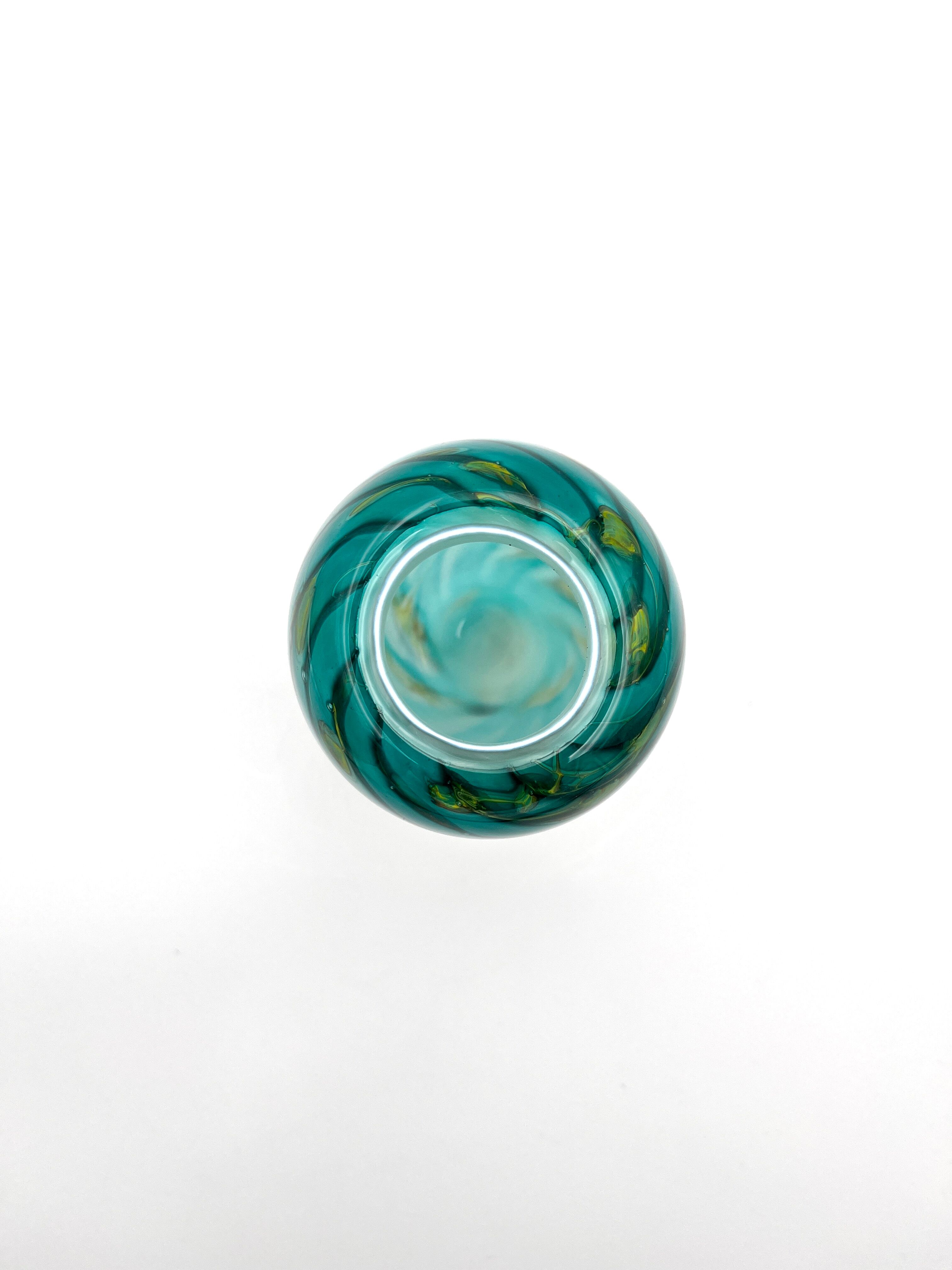 Bubble Glass Vase Signed Didier Saba Biot 2001