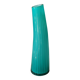 Vase Design Corne/Courbé effets nervures. Bleu turquoise