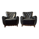 Lot de 2 fauteuils Chesterfield