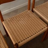 Chaises de salle à manger vintage en teck danois par H.W. Klein pour Bramin, années 1960, ensemble de 3