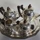 Art Deco tea or coffee service in silver-plated metal