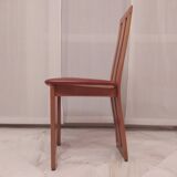 Lot of 6 dining room chairs '70, similar to Pietro Costantini ELLO chairs. Leather and wood.
