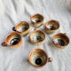 7 coffee cups in pyrite stoneware Brutalist Style