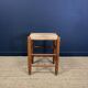 Set of 3 stools wood and straw