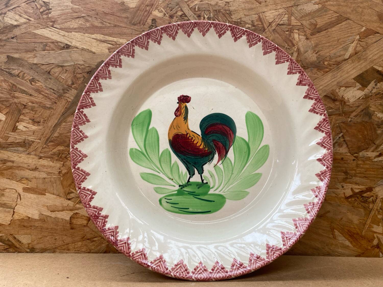 Old Choisy Leroi Ceramic Plate Rooster Decor