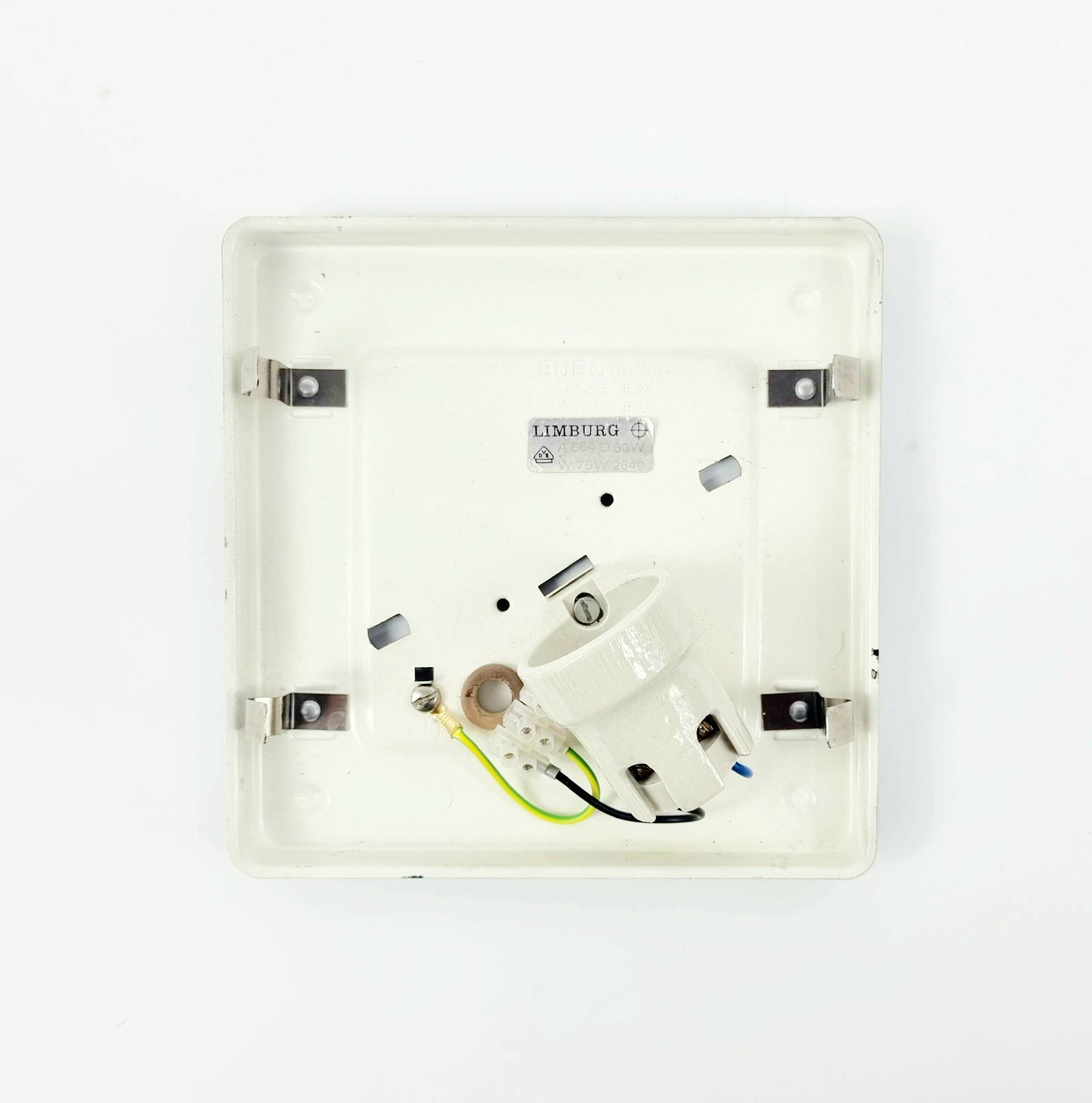 Mid-Century Glass Wall Light or Ceiling Light from Limburg, Germany, 1960s