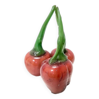 Vintage Murano Glass Decorative Item of Cherries by Martinuzzi for Venini, Italy