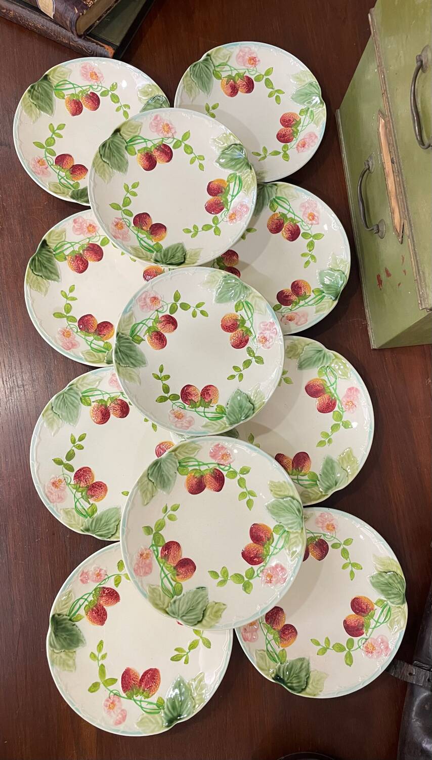 Strawberry slipware plate from Choisy le Roi